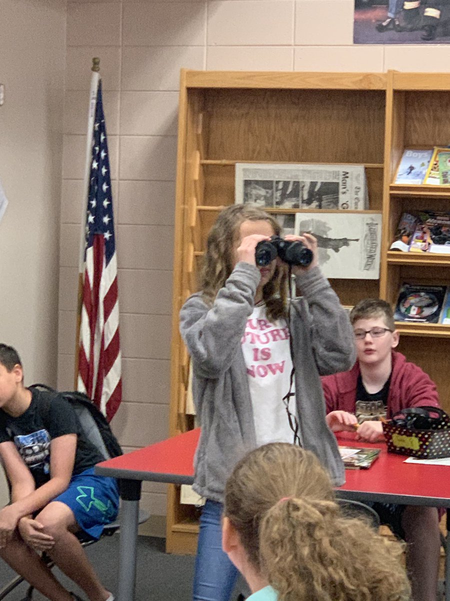 StephanieLisk's tweet photo. CMSS students are learning about birding and loving it!  Plus, I am slipping in nonfictional text reading.  Many thanks to the Arkansas Game and Fish Commission for coming and working with my students.  #CabotReads https://t.co/rB6kkS7V2Y
