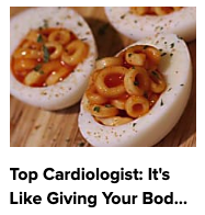 EKokontis's tweet photo. Clickbait: Top Cardiologist: It's Like Giving Your Bod—

Me: I'm gonna stop you right there. Those are Spaghetti-Os in hardboiled egg whites. https://t.co/yuEAXgSCjV