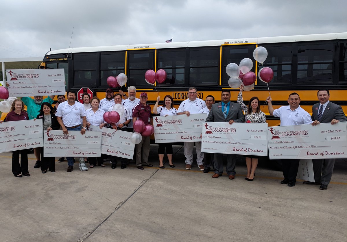 Foundation4LISD's tweet photo. It’s our favorite day of the year! Today is our Great Grant Giveaway, where we travel across @LockhartISD to surprise teachers with their grants. We’re awarding over $64,000 for innovative teaching projects! #LockhartLeading https://t.co/WHGOrRDR6P