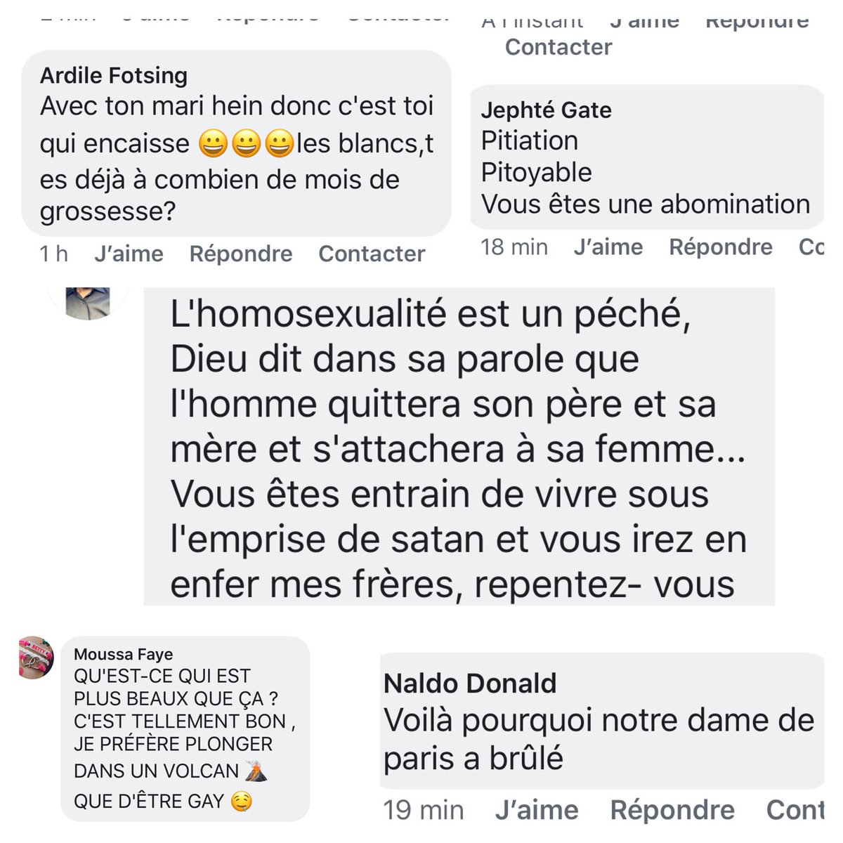 Déferlante ahurissante de messages homophobes suite à mon post sur les 6 ans du #MariagePourTous 😰 Ça me stupéfie !! Vous n’imaginez pas à quel point cette haine blesse et tue.
@SOShomophobie