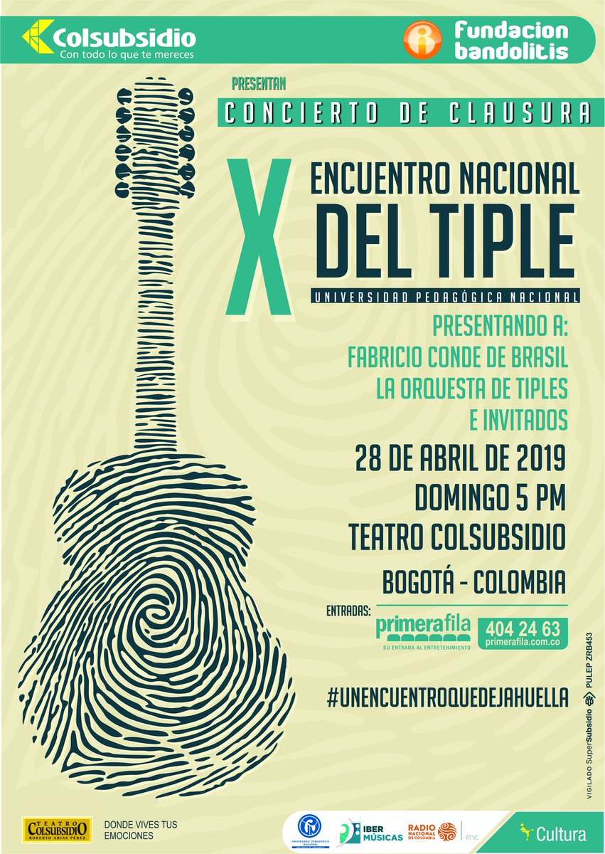 El maestro Fabricio Conde intérprete de la Viola Caipira estará en la agenda académica con el maestro Oscar Santa fe  #XEncuentroNacionalDelTiple y cerrando el encuentro el domingo 28 <a href="/teatrocols/">Teatro Colsubsidio</a> adquiere tus entradas en <a href="/PrimeraFila_Co/">Primera Fila</a> programa académico en la <a href="/comunidadUPN/">UPedagógicaNacional</a>