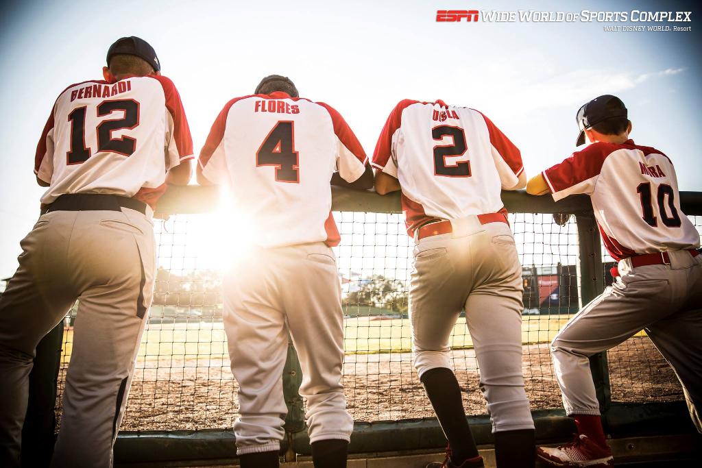 ESPNWWOS's tweet photo. Dugout sunsets during #DisneyBaseball. #ESPNatDisney https://t.co/dodZRhI5hf