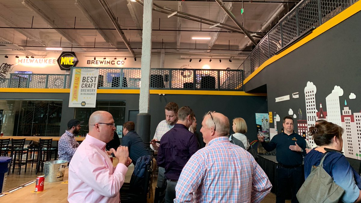 NEWaukee's tweet photo. #YPWeek continues tonight with The #SpeakerCrawl! Thank you to @MKEbrewco for hosting us! https://t.co/DDq0m68Wqo