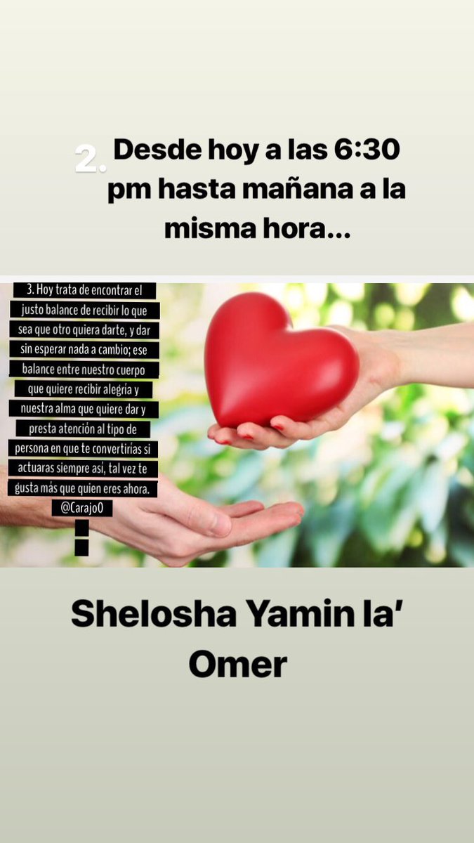 3. Shelosha yamin la’Omer...
No crean que Tiferet es mezcla de Jesed y Guevurá, Tiferet es la columna central del amor, algo nuevo que se genera con el equilibrio entre dar y recibir. 
#TiferetDeJesed