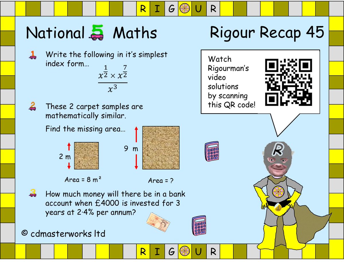 RigourMaths's tweet photo. Only 9 days til #Nat5Maths exam 2019. Try todays #RigourRecap 45. Click here to view the video solutions; https://t.co/THU9hnELUT and use our Online Learning portal to revise any questions answered incorrectly; https://t.co/nIjitAcws5. You can subscribe on this page too! 🥉🥈🥇 https://t.co/UIviBHn0od