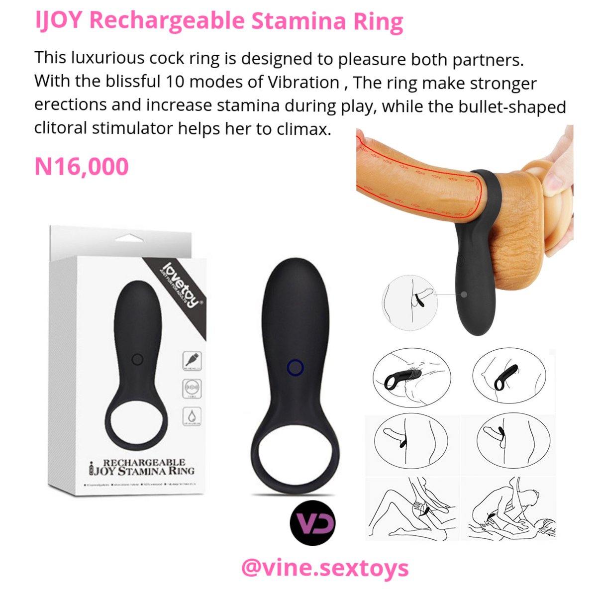 vinesextoys's tweet photo. Best sex toy for Couples wey Sabi 😉. Helps the man last longer and gives pleasure to both you.
DM or WhatsApp 09056697818 to Order
#staminaring #cockring #vibrator #couplesextoy https://t.co/8D63t47vL6