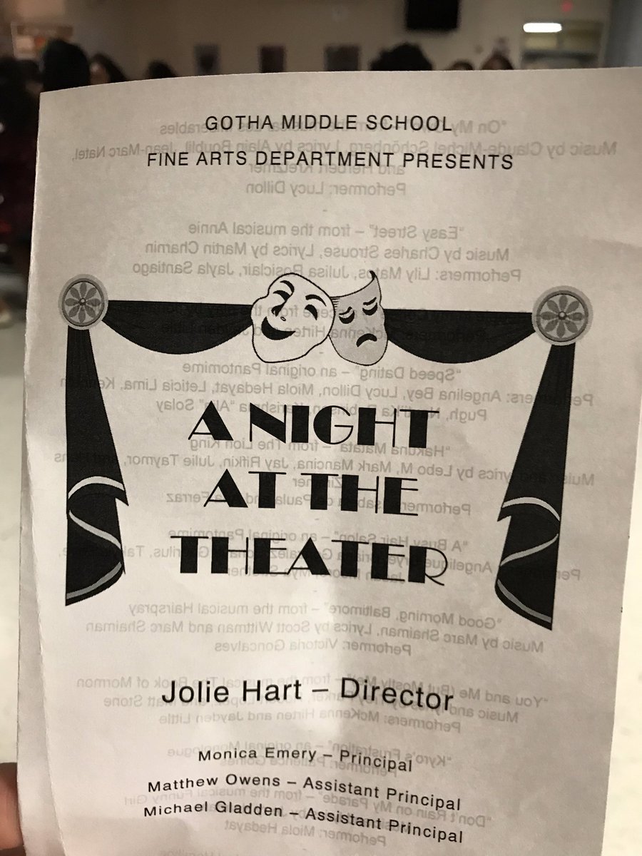 MrO_Metrowest's tweet photo. A night at the theater drama showcase. Awesome talent! @MrsE_GothaMS @West_OCPS @ScottEvans_OCPS https://t.co/2qAa8S1KzI