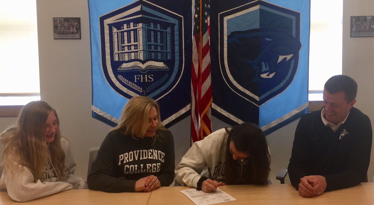 FHSSports's tweet photo. CONGRATULATIONS HALLE ATKINSON on signing her Letter of Intent to attend Providence College! Halle will be on the Friar’s track team! #PantherPride https://t.co/dC3C8sF7ST