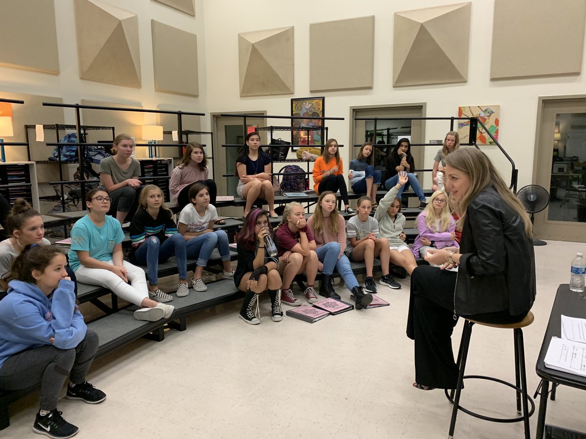 LTMSchoir's tweet photo. Today,Elizabeth Caballero, soprano with Austin Opera, spoke to the LTMS choir students about her upcoming role in La Bohéme. Students are attending the opera on Thursday! @LTFineArts @LakeTravisMS @BradLancasterLT https://t.co/gI7oWQLx2N