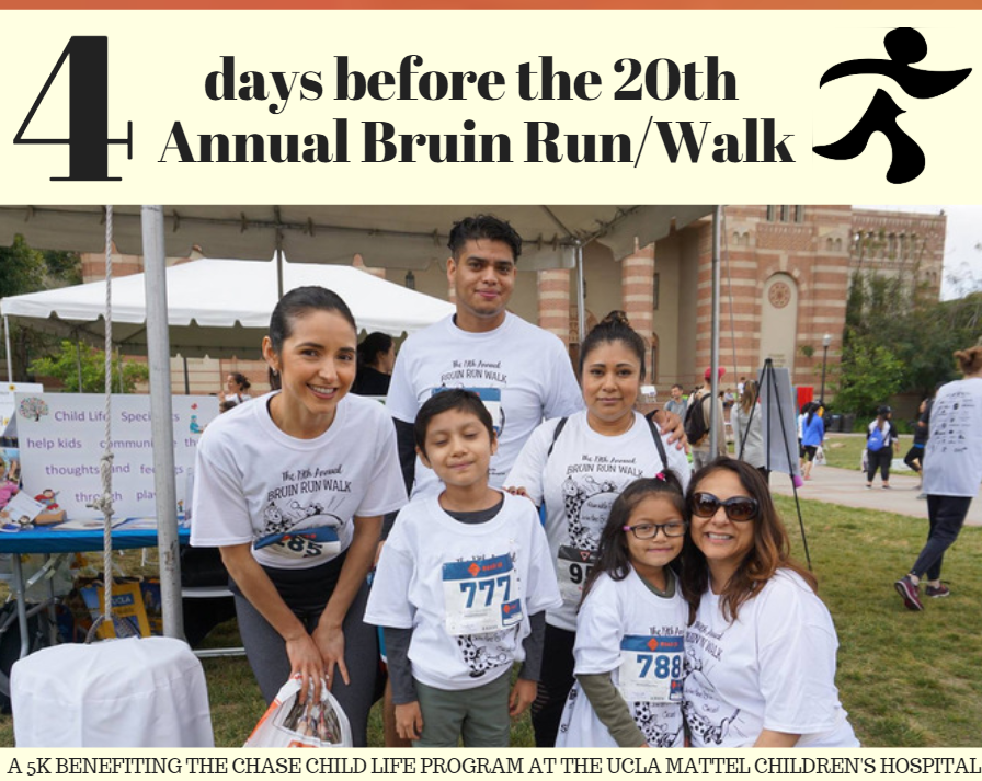 T-4 DAYS REGISTER AND DONATE IF YOU HAVEN'T!

*If you’re a UCLA student, message Bruin Run/Walk for the special student discount!*

Visit bruinrunwalk.com for more details on registration.

Register, get ready, and go!