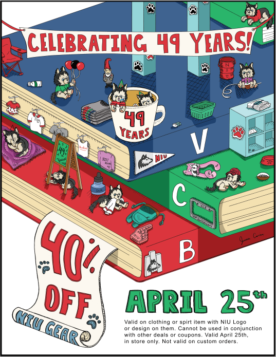 Village_Commons's tweet photo. It's time! Don't miss out! Come into the store on April 25th to enjoy treats and great deals! --Artwork by Jenna Cavin https://t.co/CEqq1YYh58