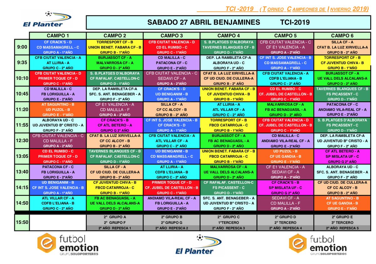 CDElPlanter's tweet photo. ⏰ HORARIOS | ¡Este fin de semana llega el torneo #CampeonesDeInvierno y estos son todos los partidos que se disputarán en #ElPlanterVCF! 🏆⚽

🏟 4 días de puro fútbol con los mejores equipos de la Comunidad Valenciana. ¡Recordad que #SoloPuedeQuedarUno! 💥 https://t.co/t5kmQyc35Y