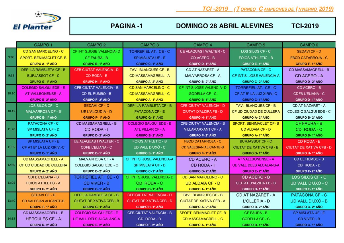 CDElPlanter's tweet photo. ⏰ HORARIOS | ¡Este fin de semana llega el torneo #CampeonesDeInvierno y estos son todos los partidos que se disputarán en #ElPlanterVCF! 🏆⚽

🏟 4 días de puro fútbol con los mejores equipos de la Comunidad Valenciana. ¡Recordad que #SoloPuedeQuedarUno! 💥 https://t.co/t5kmQyc35Y