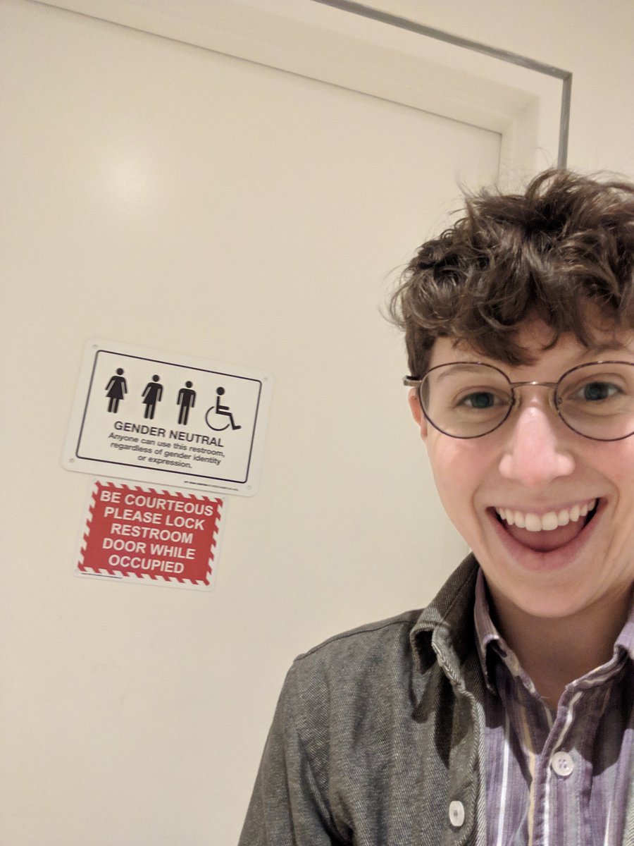 Worth my first tweet ever.  Today I'm an especially happy employee. There are officially gender neutral bathrooms at <a href="/nytimes/">The New York Times</a>! Huge thanks to all that made this happen!