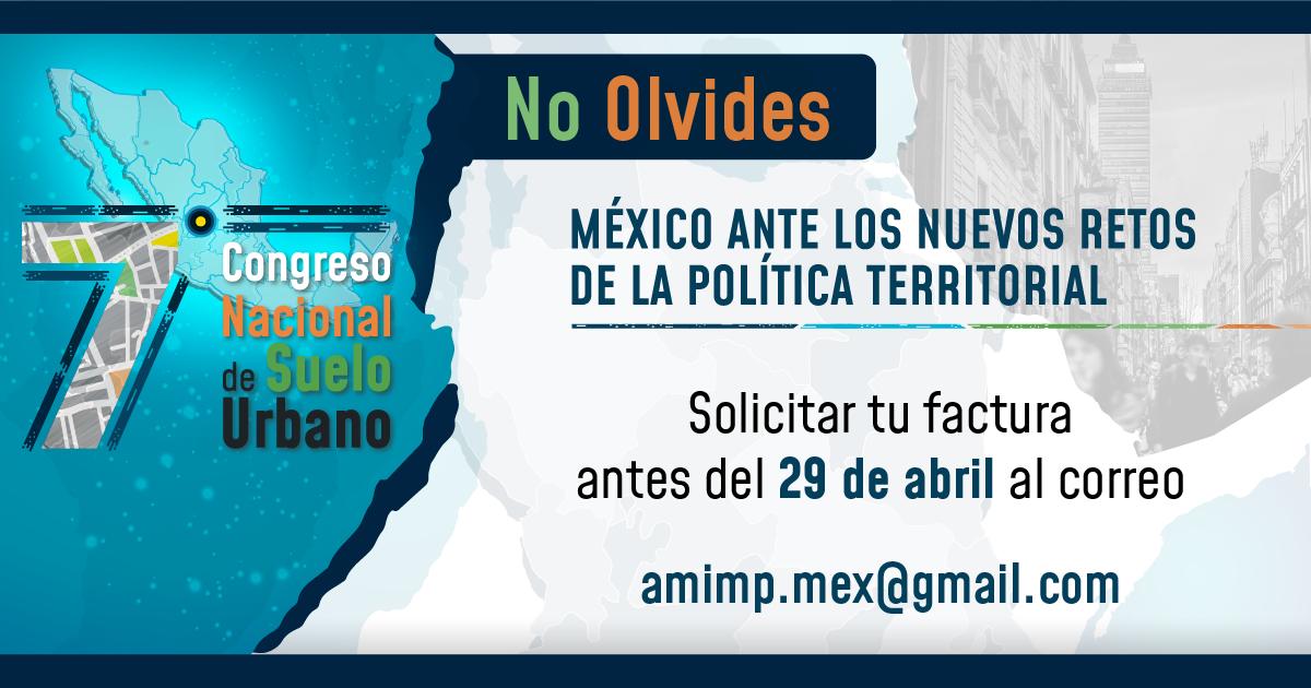 cnsu2019's tweet photo. ¡No olvides solicitar tu factura con tiempo!
 #7CNSU #ConstruyendoPolíticasTerritoriales https://t.co/oeniuESBpt