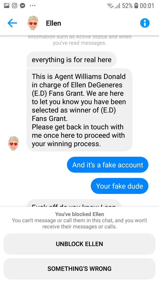 harshassd9409's tweet photo. @TheEllenShow @chrishemsworth @andylassner I got a message from a fake id see this @TheEllenShow #EllenDeGeneres https://t.co/yRtEiwSSHM