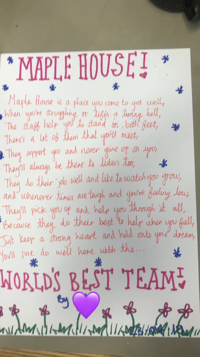 ZBouharif's tweet photo. When a patient writes a beautiful heartfelt discharge message about their experience of the team on Maple House โค๏ธ #safewards #dischargemessages #proudwardmanagermoment #supportivewords #recovery @GMMH_NHS https://t.co/opDJ3cL2rL