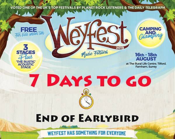 true_deceivers's tweet photo. Just 7 days to go to bag yourself an early bird ticket for Weyfest. @Weyfest https://t.co/y7NUUF3RM8