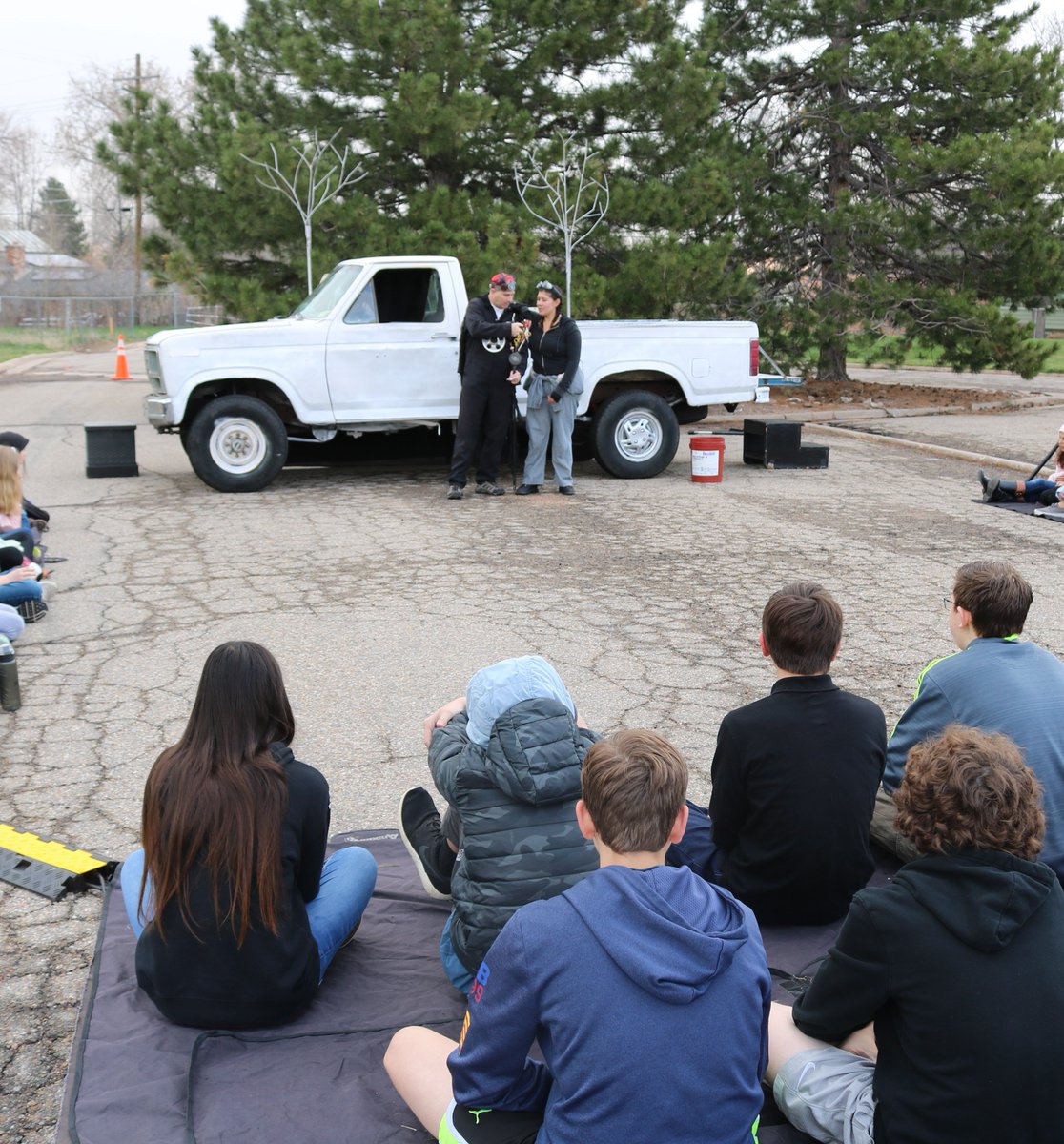 CreightonMiddle's tweet image. Students in Abling and Mace’s classes were treated to a special performance by "Shakespeare in the Parking Lot." The play was followed by an in-class, interactive workshop with the actors that helped students understand and connect themes of the play to their experience.