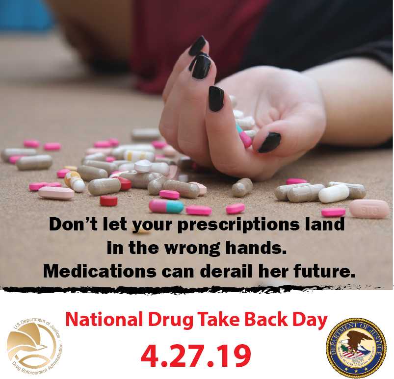 DEASTLOUISDiv's tweet photo. T-minus four days to dispose of those unused or expired #RxDrugs. https://t.co/2a9b1VQqcb to find a #TakeBackDay location near you. #Noquestionsasked #takebackday2019 #talkaboutitmo #deadiversion #prescriptions #NationalPrescriptonDrugTakeBackDay #opioidcrisis @DEASTLOUISDiv https://t.co/md4dVShdXh