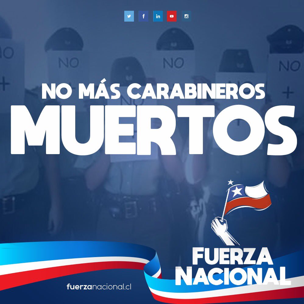 abogadomeza's tweet photo. @GirealaDerecha @DerechaNews @PFuerzaNacional Convocamos a la marcha NO + Carabineros muertos para este Miércoles 24 de Abril a las 12:00 hrs en plaza Italia a todos los chilenos q apoyan la labor q realiza Carabineros d Chile en favor de la ciudadanía https://t.co/uFAGWsrDnZ