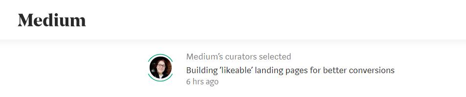 traceymeagher's tweet photo. So so chuffed to have my first @Medium article curated on the Marketing homepage.  #goals  https://t.co/hWFiiMNtBi https://t.co/v07I0jxzgf