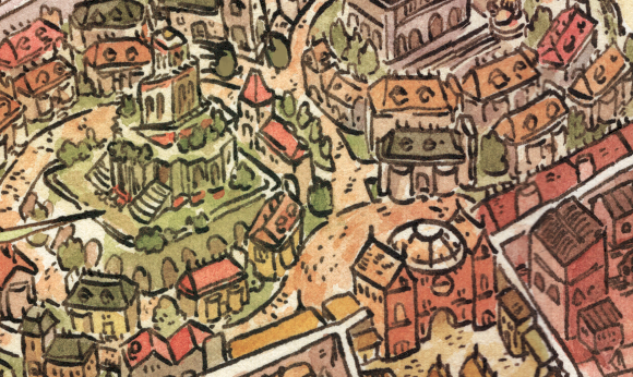 some detail shots....please enjoy the Many tiny houses I painted 
