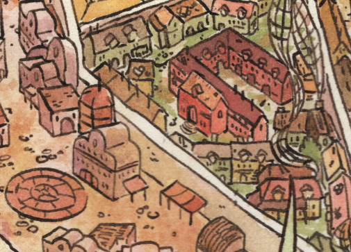 some detail shots....please enjoy the Many tiny houses I painted 