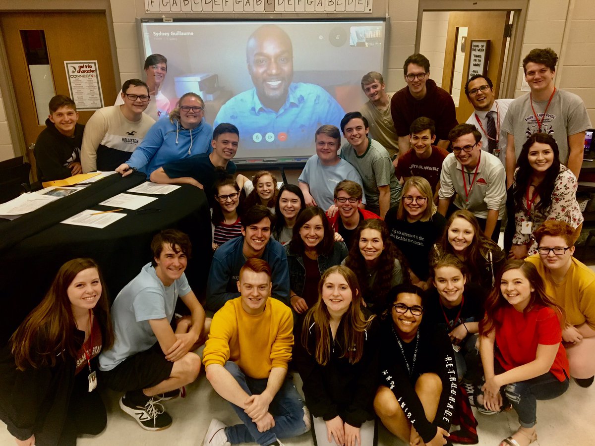 Nixa Chamber Choir had the incredible opportunity, via Skype, today to work with composer <a href="/SydneyGuillaume/">Sydney Guillaume</a> on his piece, Kalinda! <a href="/nixaschools/">Nixa Public Schools</a>