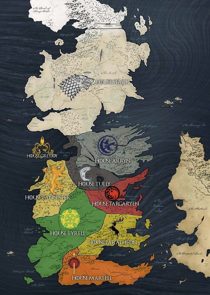 Game Of Thrones Map Houses