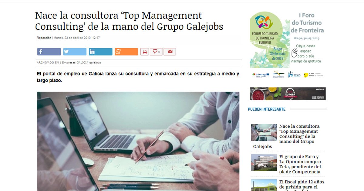 galejobs's tweet photo. "Grupo Galejobs comezou a deseñar a folla de ruta cara ao futuro, e para iso lanza ‘Top Management Consulting’, anunciada como o aliado estratégico dos Directores Xerais y Responsables de #RecursosHumanos” via @galiciapress https://t.co/qtYoFw3pRc
#capitalhumano #talentotop https://t.co/F3um2pJtip