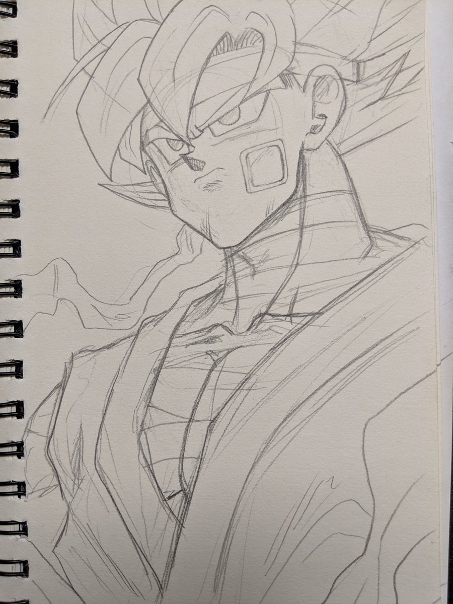 If I ever color this I think I'll make Goku's gi green. 