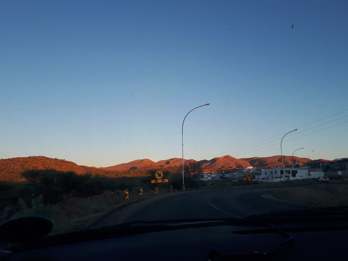 van_sinead's tweet photo. My drive home after work may be 2 kms but it's beautiful. #namibia #windhoek https://t.co/86s27djcsC