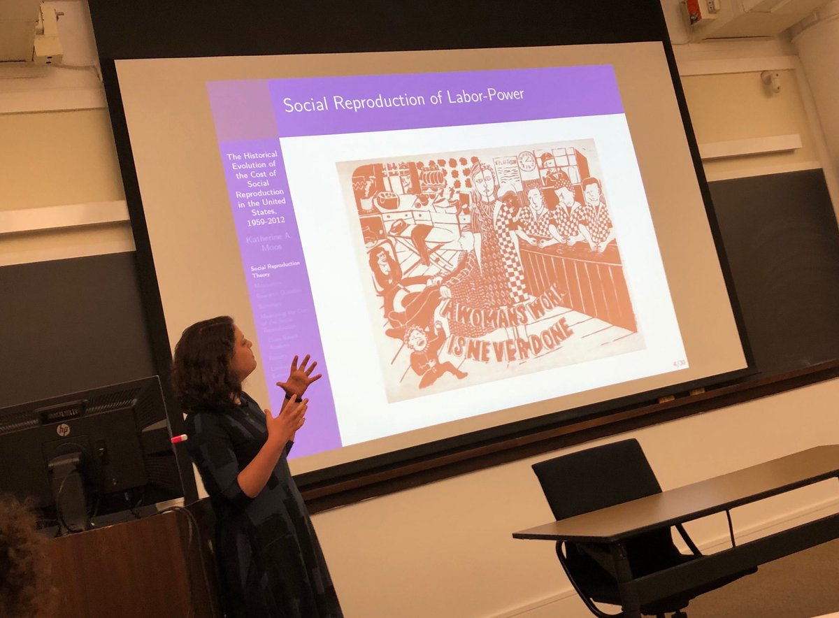 Katherine Moos from UMass, Amherst, speaking about costs of social reproduction at ⁦<a href="/NSSRNews/">New School for Social Research</a>⁩ Economics seminar.