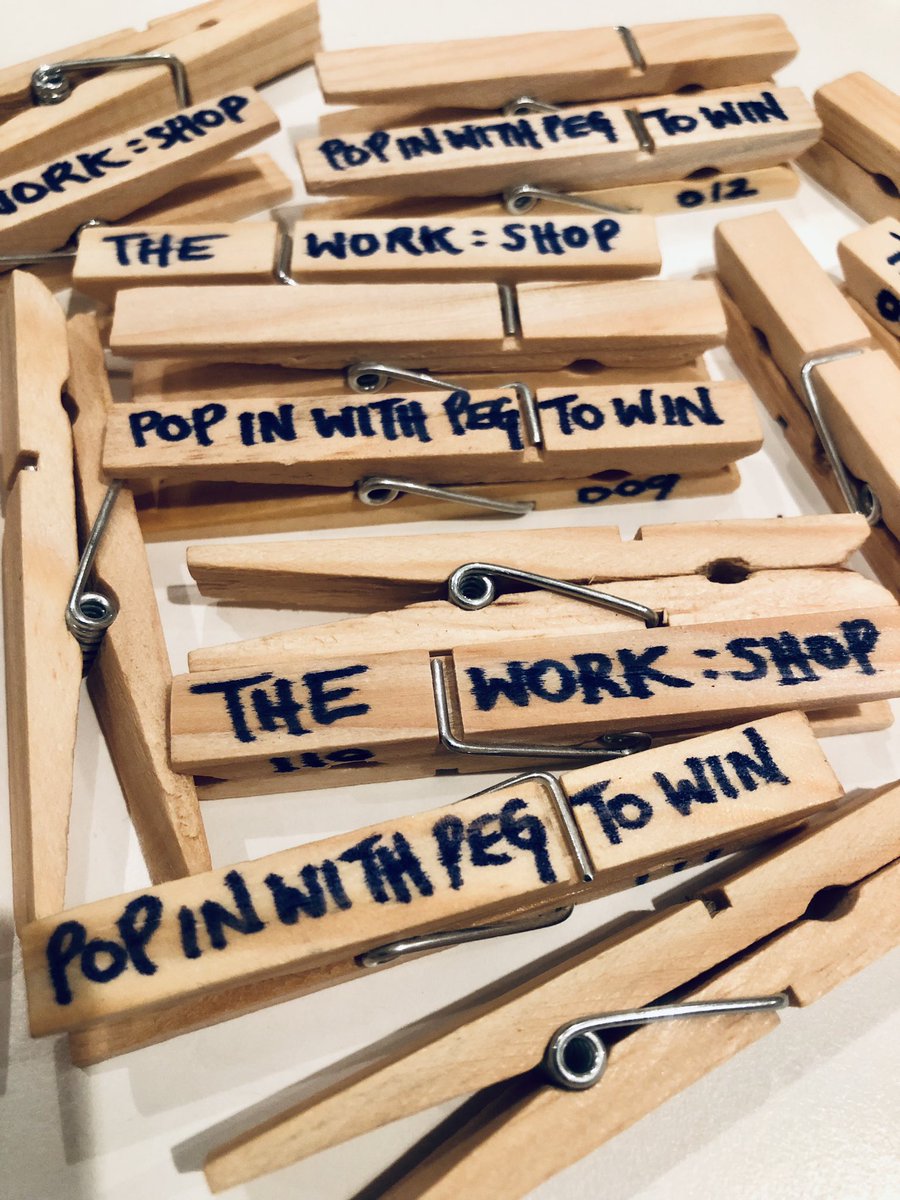 Just for fun we will be placing 100 branded pegs around the  village this weekend. Find one, pop in store with a peg for the chance to win The Work:Shop Gift Hamper. Gifts kindly donated by our curated brands @TheGoodwashCo @thebeebusiness @Lisavalhome @peastyle @sadlerjonesco