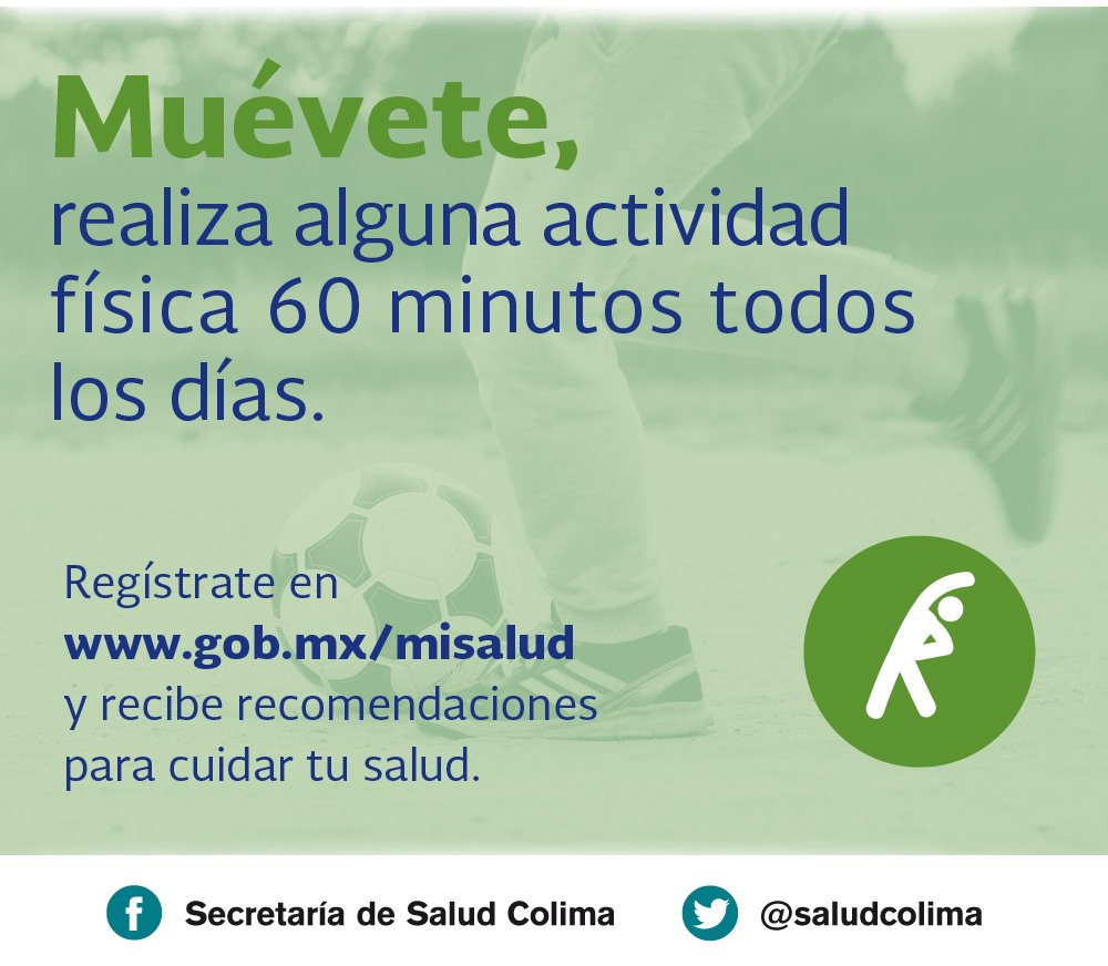 Realizar #AtividadFísica trae beneficios a tu salud. Puedes hacer caminata, andar en bicicleta, realizar actividades de jardinería o quehaceres del hogar.