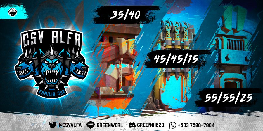 CsvAlfa's tweet photo. Aceptamos Th9 20/20
Cualquier duda puedes hacerlo en los contactos que aparecen en la ficha.😋
Gracias @CoCElSalvador y a el Crack de @cocoxpixel 😎
#GoAlfa #LaRachita https://t.co/Q3qd87iObY