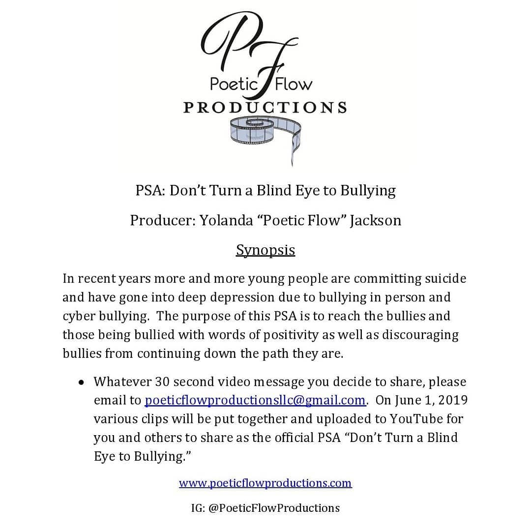 PFlowProduction's tweet photo. #bullying #nobullying #zerotolerance #celebrities #noncelebrities #getinvolved #youtubevideo #positivemessage #psa #video #commercial #website #youtube #socialmedia #everyoneshouldddothis  #poeticflowproductions #poeticflow https://t.co/IFitscljXa