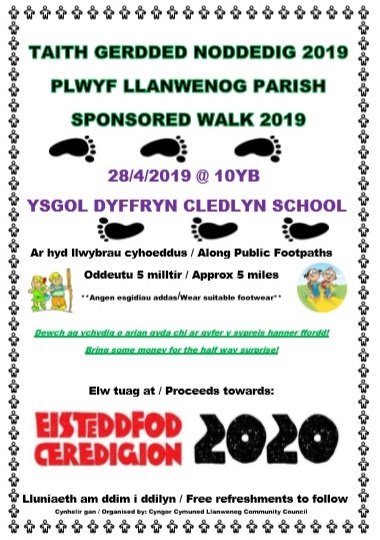 GwennanD's tweet photo. Taith Gerdded Plwyf Llanwenog 2019 - Oes modd rhoi hysbys i hwn plis @Clonc360 @ceredigion2020 @PrynhawnDaS4C @HenoS4C @BBCRadioCymru Diolch 😊 https://t.co/6HahdnQKSQ