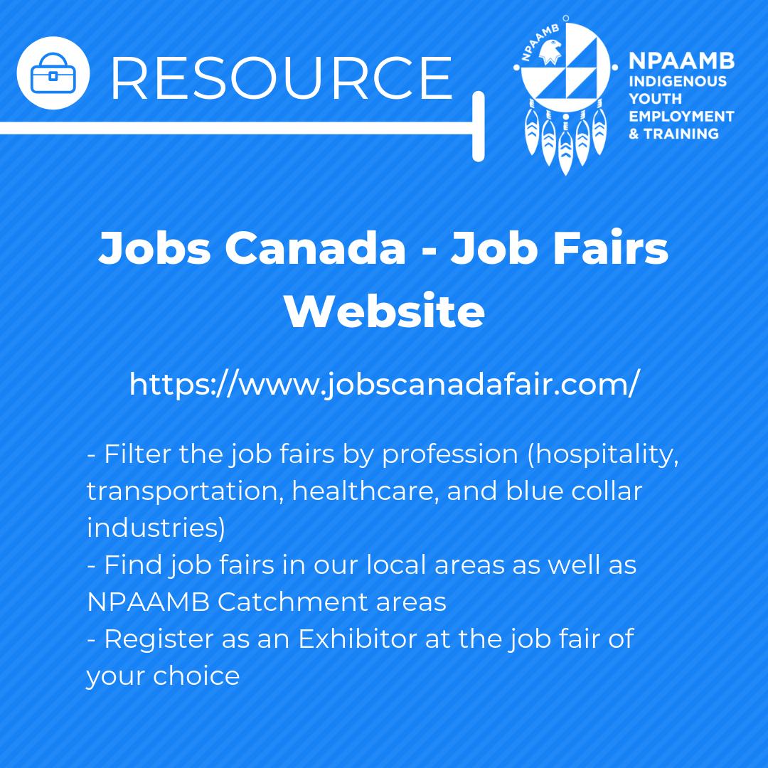 RESOURCE: Jobs Canada - Job Fairs Website
#jobsearch #jobseekers #canadaemployment #jobscanada @jobscanada
https://www.jobscanadafair. com