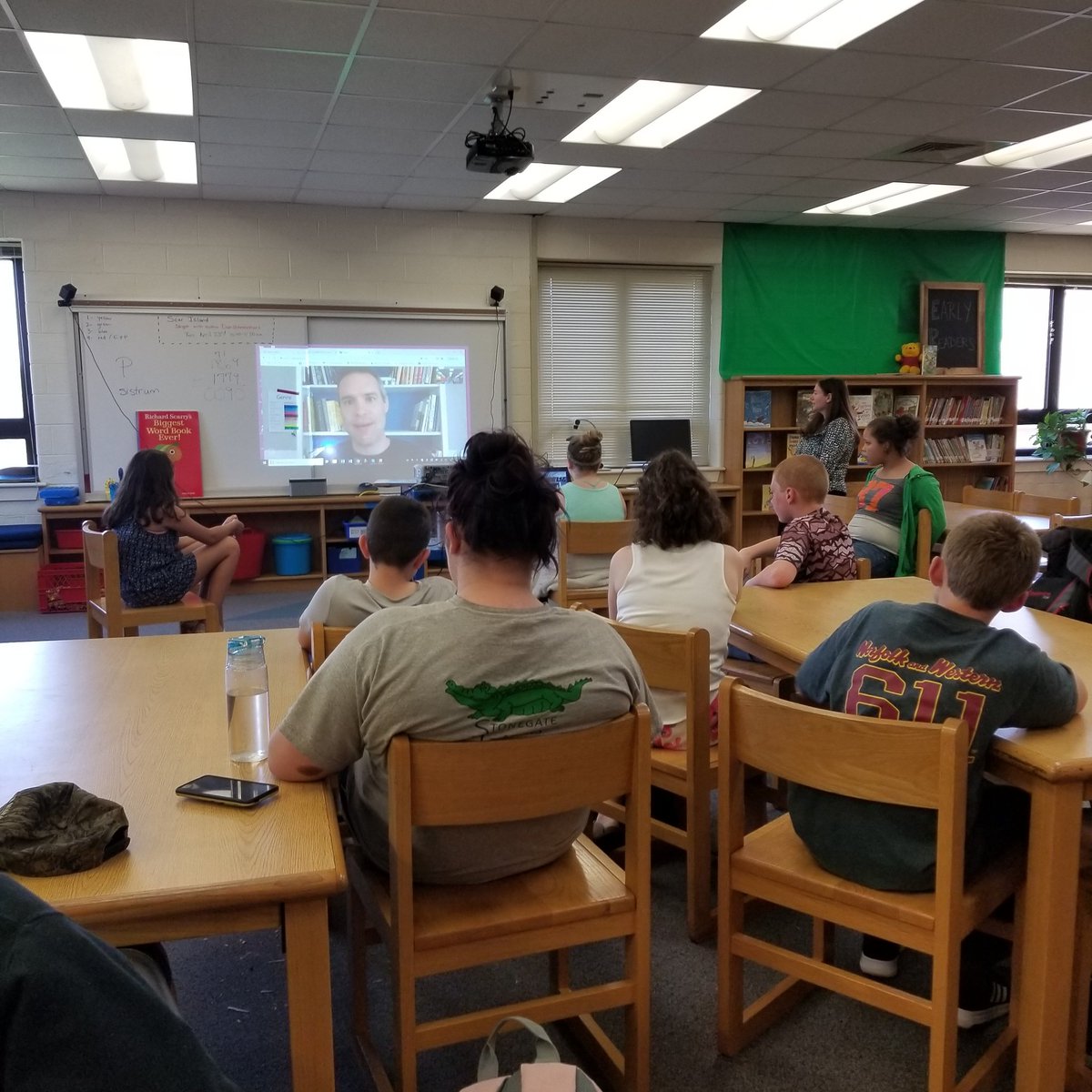 KThomasCES's tweet photo. Today we were able to Skype with author of Scar Island, @DanGemeinhart We had great conversations about the writing process and characters of the book! #CESCavs #happyclassroom #VAReadersChoice https://t.co/dTgk7OXsN9