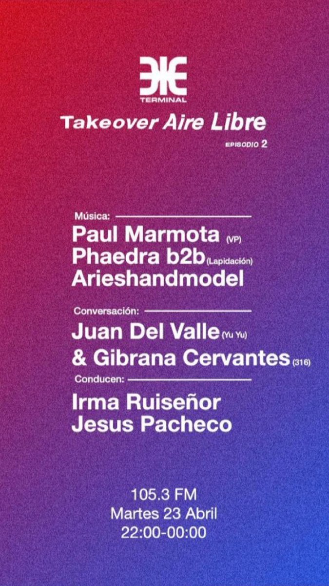 LaSritaEtcetera's tweet image. Esta noche habrá otro  #TakeOverAL de dos de mis favoritos en @airelibre_fm. Sintonicemos esto, juntos, amigos: