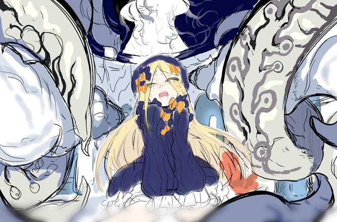 ラフの検討
前回のだと動きのないキャラ絵かキャラほぼ関係ない触手画かの
二択だったので触手の勢いを感じさせつつキャラのいる構図へ
アビゲイルを初期衣装のほうへ 