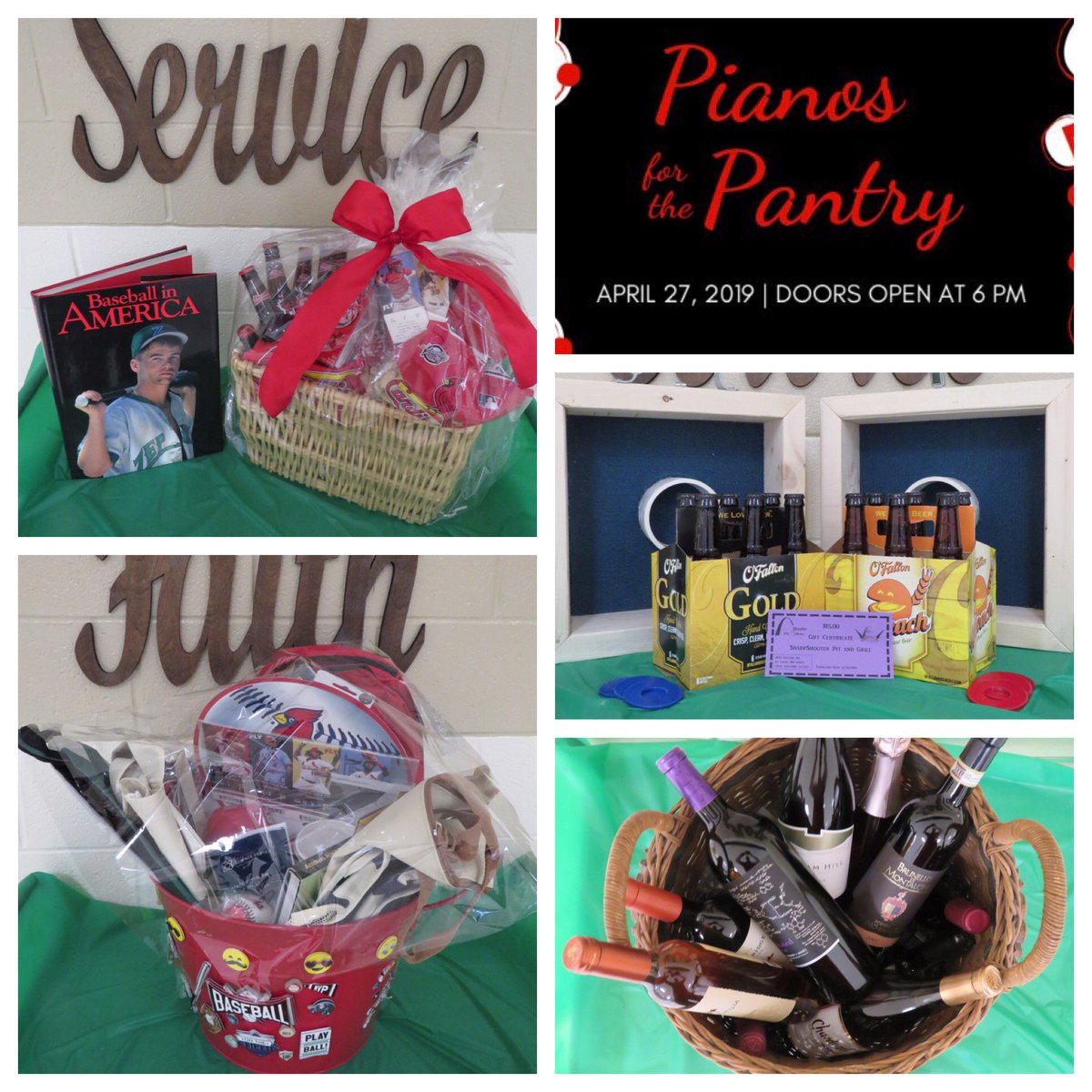 ChristFoodSTL's tweet photo. The @Cardinals won again last night, so we thought we'd share some baseball and alcohol-related items to be auctioned off on the 27th at "Pianos for the Pantry," - fun, food, open bar 🍻, auction and @SpankyEnt Dueling Pianos 🎶!  Get tickets at: https://t.co/KqdjQGprjB https://t.co/5zV2qm39Lz