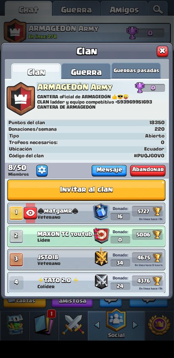 Maxon98765's tweet photo. Buscamos jugadores de ladder para ARMAGEDÓN ARMY 
https://t.co/F2xiXygzkA

@Armaged0nTeam 
@Black_3lf 
@EcuadorClash 
@The_Yls 
@NovaDanielCR 
@indiotobaroyale https://t.co/QrVOYdtuJ1