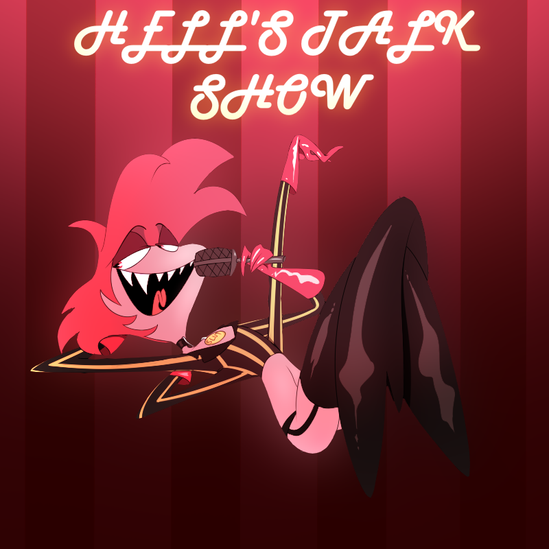 SharkPockets's tweet photo. WELCOME TO THE SHOOOOOOW 🎙️✨
#hazbinhotel #hazbinhotelsona #sona #persona #spider #talkshow #red #pink #sticker #fullimage #cartoon #fuckmylife #pleaseendme https://t.co/K436f0xWbY