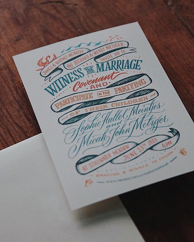 I enjoyed every second designing these wedding invitations! Here's the final invite in color. 💌
—
If you need custom lettering for your project, send me a email or DM, and I'd love to work with you! 👍