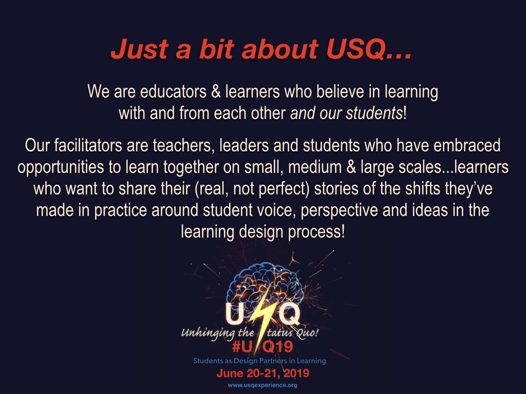USQexperience's tweet photo. What/Who is @USQexperience #USQ19 - find out more here: https://t.co/AUqnrPP2CJ #USQchat @sewilkie @trdale @wagnernancy @RoyBPS @BalancEdTech @Grow_Learning @megan_hacholski @_on11 @JoyKirr #pceplearns #edchat #cpchat #students #stuvoice https://t.co/Q6xkaQ3M9O