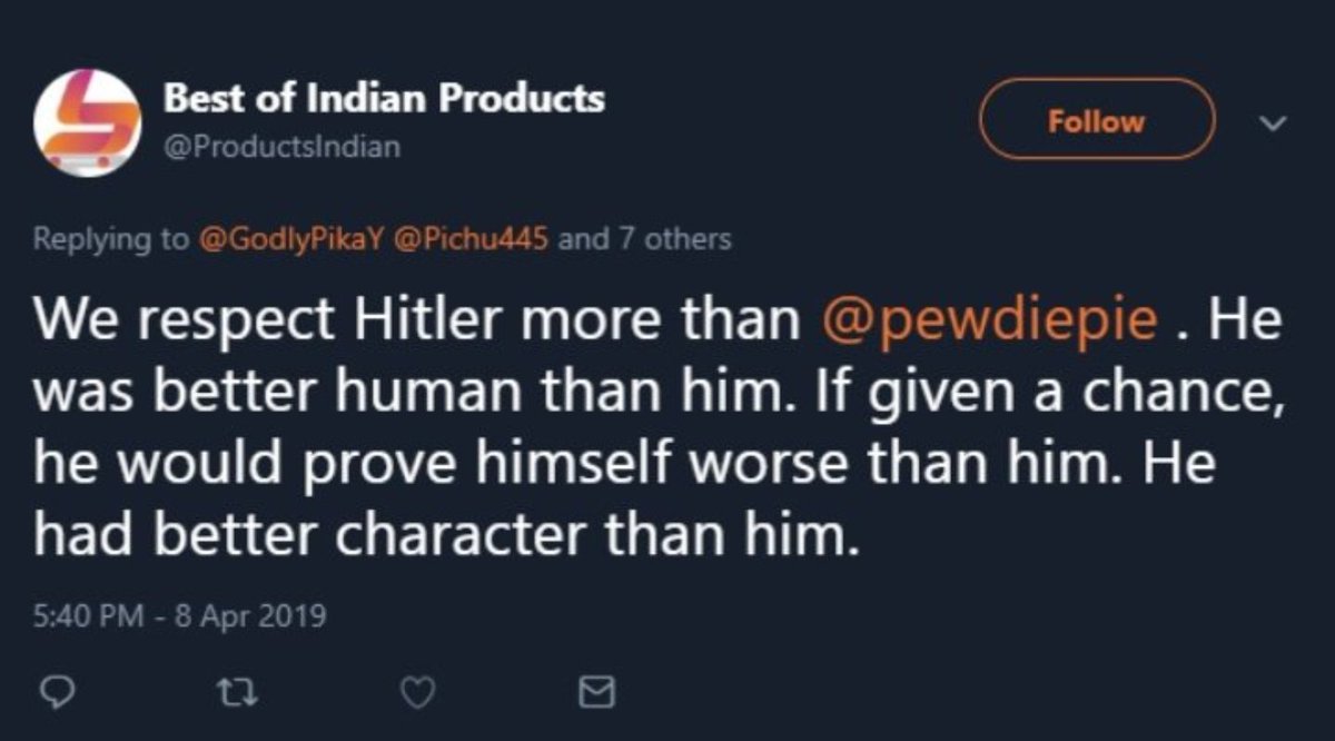 ExplodinMegumin's tweet photo. Hey these Indian racists kinda suck, don't they?
#fuckTseries #Sub2Pewds https://t.co/MArTK7J6tV