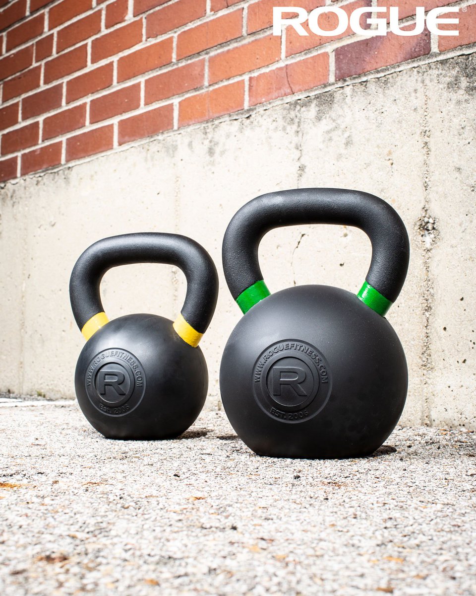 RogueFitness's tweet photo. Chips and scuffs are a thing of the past. Rogue Rubber Kettlebells feature a protective rubber coating so you can take these outside!

https://t.co/2hfObAcrn2 https://t.co/AlCc0Njeep
